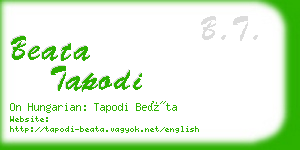 beata tapodi business card